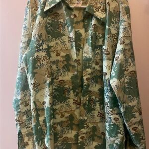 Floral Green Dress Shirt